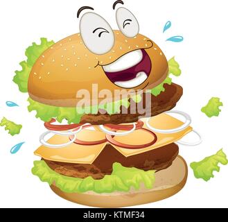 illustration of a burger on a white background Stock Vector