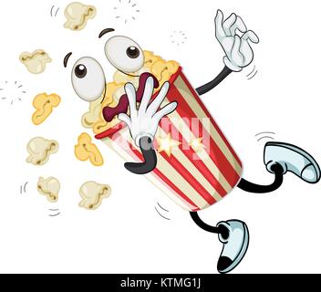 illustration of popcorn on a white background Stock Vector