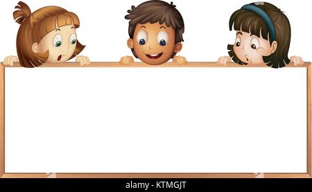 illustration of a kids showing board on a white background Stock Vector ...