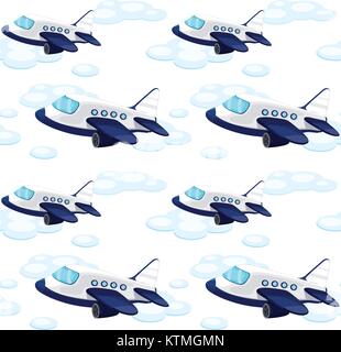 illustration of an array on aeroplane on white Stock Vector