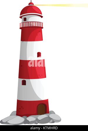 illustration of a light house on a white background Stock Vector