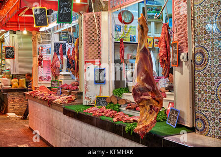 butchery on food market of  Meknes, Morocco, Africa Stock Photo