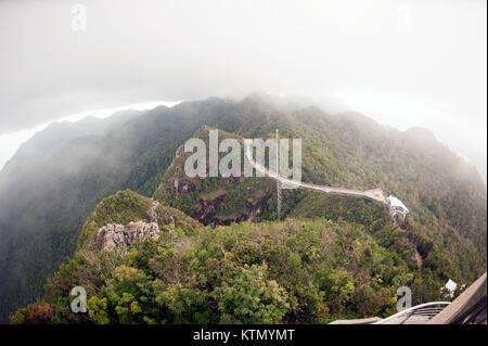 Langkawi skycab - Hanging Bridge is amazing travel in the mountain at Langkawi island , Malaysia. Stock Photo