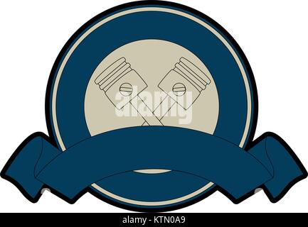 emblem motorcycle pistons icon vector illustration design Stock Vector