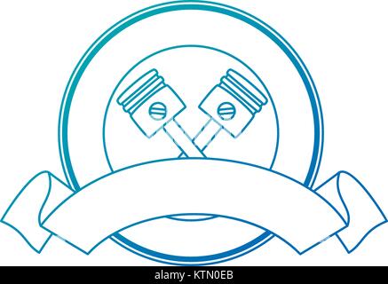 emblem motorcycle pistons icon vector illustration design Stock Vector