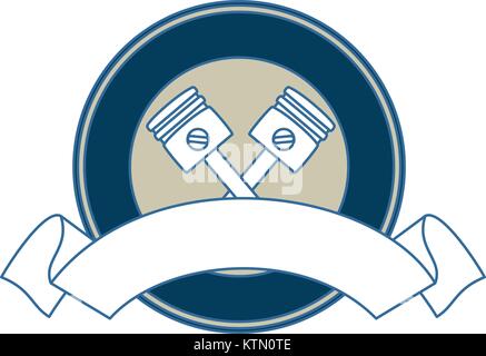 emblem motorcycle pistons icon vector illustration design Stock Vector