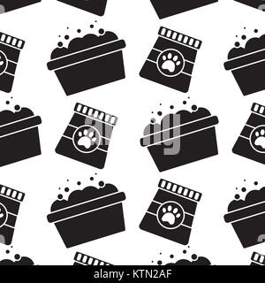 pet food and grooming seamless pattern vector illustration Stock Vector