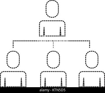 A Vector Of Hierarchical Organizational Scheme Structure In Black And 