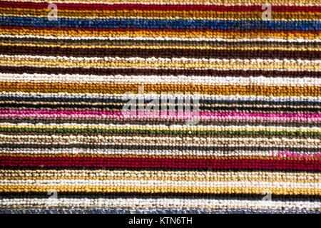 This is the photo of a Very colorful  and environment friendly traditional Bangladeshi Jute Carpet . It has a very good texture and color and useful. Stock Photo