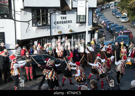 Loose Village, Maidstone, Kent, UK. 26th Dec, 2017. Boughton Monchelsea Morris perform traditional dances on Boxing Day in the village with a large crowd of onlookers. Photo credit: hmimages/Alamy Live News. Stock Photo