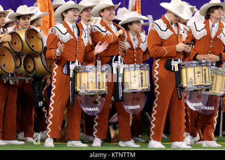 Houston, Texas, USA. 27th Dec, 2017. Texas Longhorns band members prepare to perform prior to the Texas Bowl between the Texas Longhorns and the Missouri Tigers at NRG Stadium in Houston, TX on December 27, 2017. Credit: Erik Williams/ZUMA Wire/Alamy Live News Stock Photo