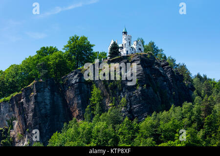 Via Ferrata Shepherd's Bluff, Bohemian Switzerland National Park, Decin Town, Elba River, Czech Republic, Europe Stock Photo