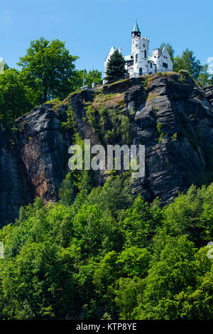 Via Ferrata Shepherd's Bluff, Bohemian Switzerland National Park, Decin Town, Elba River, Czech Republic, Europe Stock Photo