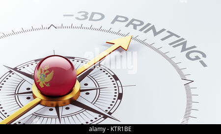 Montenegro  High Resolution 3d Printing Concept Stock Photo
