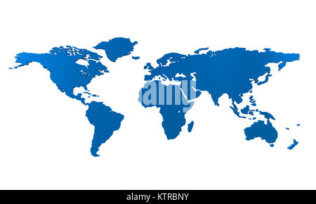 World map white isolated 3d rendering Stock Photo - Alamy