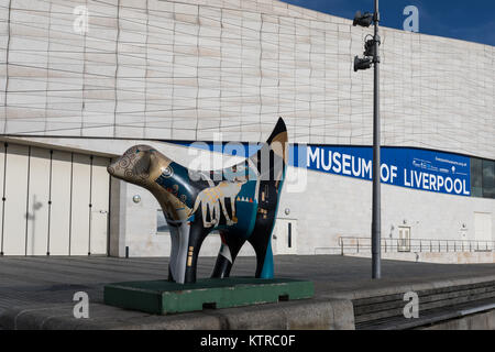 Lambanana, symbol of Liverpool, at the Pier Head, Liverpool, Merseyside, UK Stock Photo