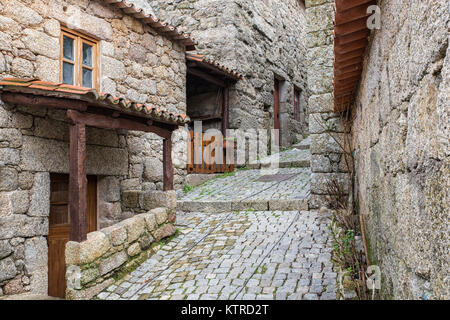 Narrow alley in the old town of Monsanto. Portugal. Stock Photo