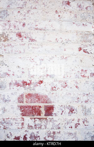 Old, Painted Red Brick Wall for Background Stock Photo