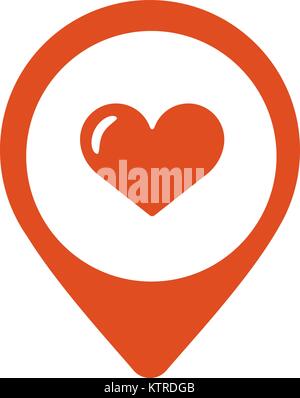 Map pointer with heart icon. Vector illustration Stock Vector
