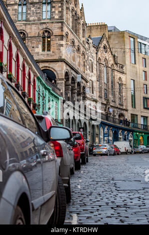 Famous Victoria street in old part of Edinburgh Stock Photo