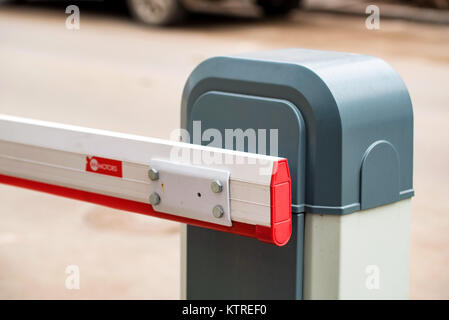 Road barrier close up Stock Photo