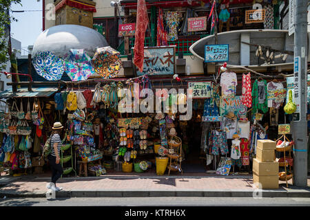 Yokohama - Japan, June 16, 2017; Colorful traditional souvenir shop in China town, Yokohama city Stock Photo