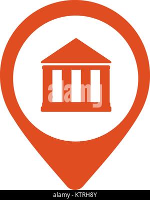 location bank icon flat illustration eps 10 Stock Vector