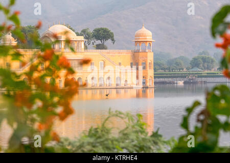 The Water Palace, or Jal Mahal,  in the middle of the Man Sagar Lake in Jaipur, the capital of the state of Rajasthan, India. Stock Photo