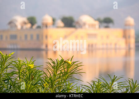 The Water Palace, or Jal Mahal,  in the middle of the Man Sagar Lake in Jaipur, the capital of the state of Rajasthan, India. Stock Photo