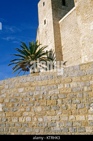 detail of Dalt Vila fortress, Ibiza, Balearic Islands, Spian Stock Photo