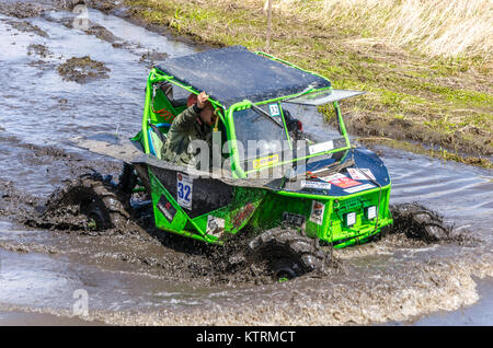 SALOVKA, RUSSIA - MAY 5, 2017: Muddy competition at the annual car racing 'Trophy rubezh 2017' Stock Photo