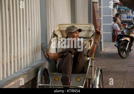 Smoking man Nha Trang Stock Photo