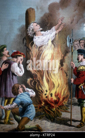 Burning at the Stake, Death by Burning or Man Being Burned at the Stake ...