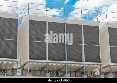 Larger Water Chillers Rooftop Units of Air Conditioner for Large Industry Air Cooling system Stock Photo