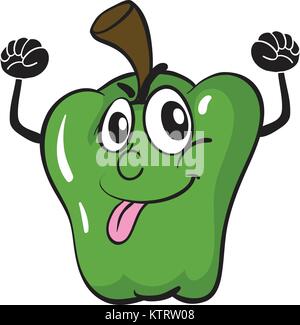 illustration of a capsicum on a white background Stock Vector