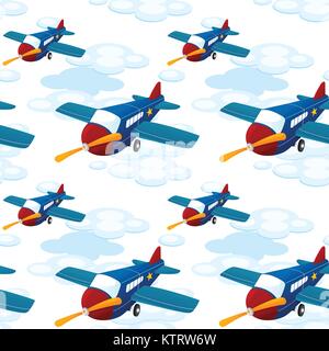 illustration of aeroplanes on a white background Stock Vector
