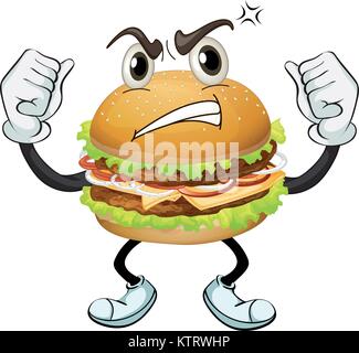 illustration of a burger on a white background Stock Vector