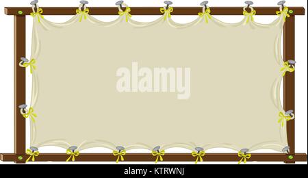 Banner held up with nails Stock Vector