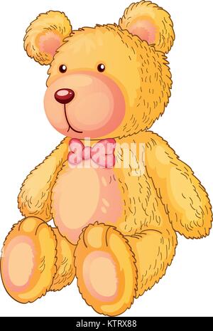 Illustration of a yellow teddy bear Stock Vector