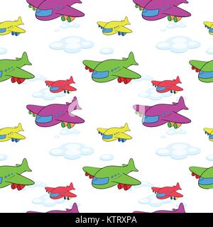illustration of aeroplanes on a white background Stock Vector