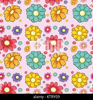 Illustration of a flower seamless Stock Vector