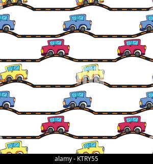 illustration of various cars on a white background Stock Vector