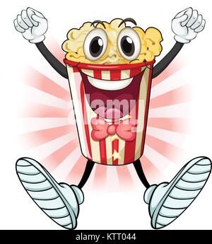 illustration of popcorn on a white background Stock Vector