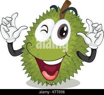 illustration of jackfruit on a white background Stock Vector