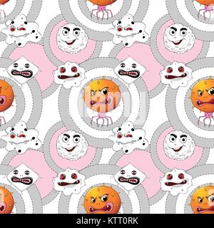 illustration of viruses on a white background Stock Vector
