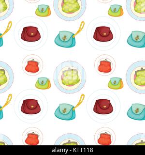 illustration of set of various bags and purses Stock Vector