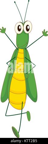 Illustration of a grasshopper on white Stock Vector
