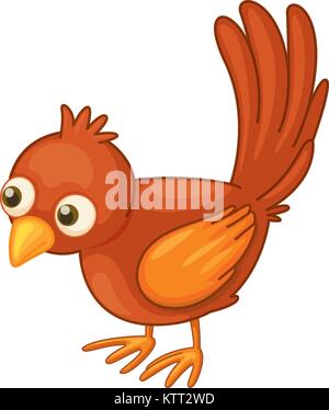 Cute red bird on a white background Stock Vector