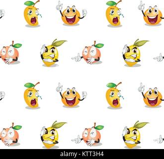 illustration of various fruits on a white background Stock Vector