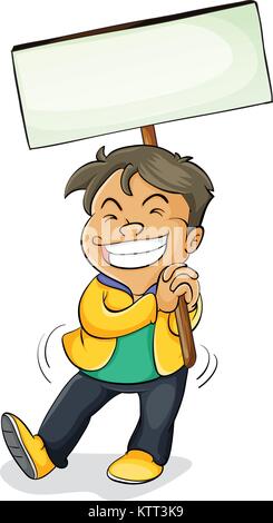 One happy boy with blank board Stock Vector Image & Art - Alamy